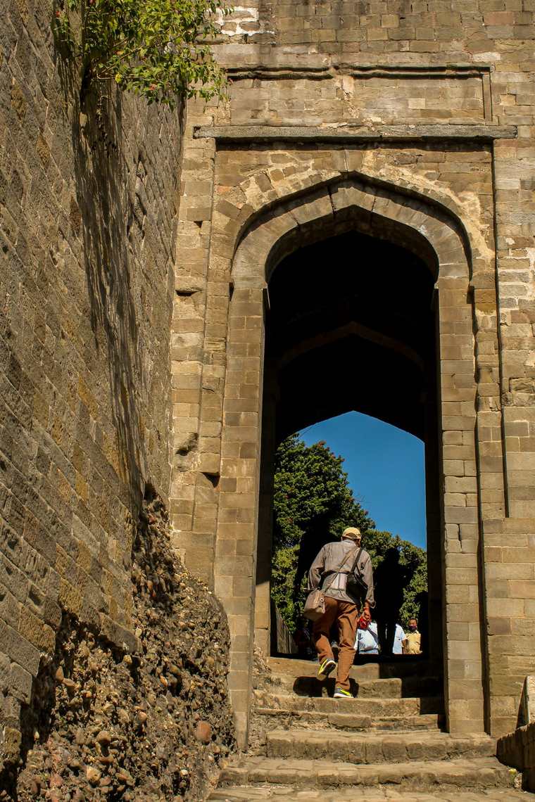 Stone gateway inside Kangra Fort