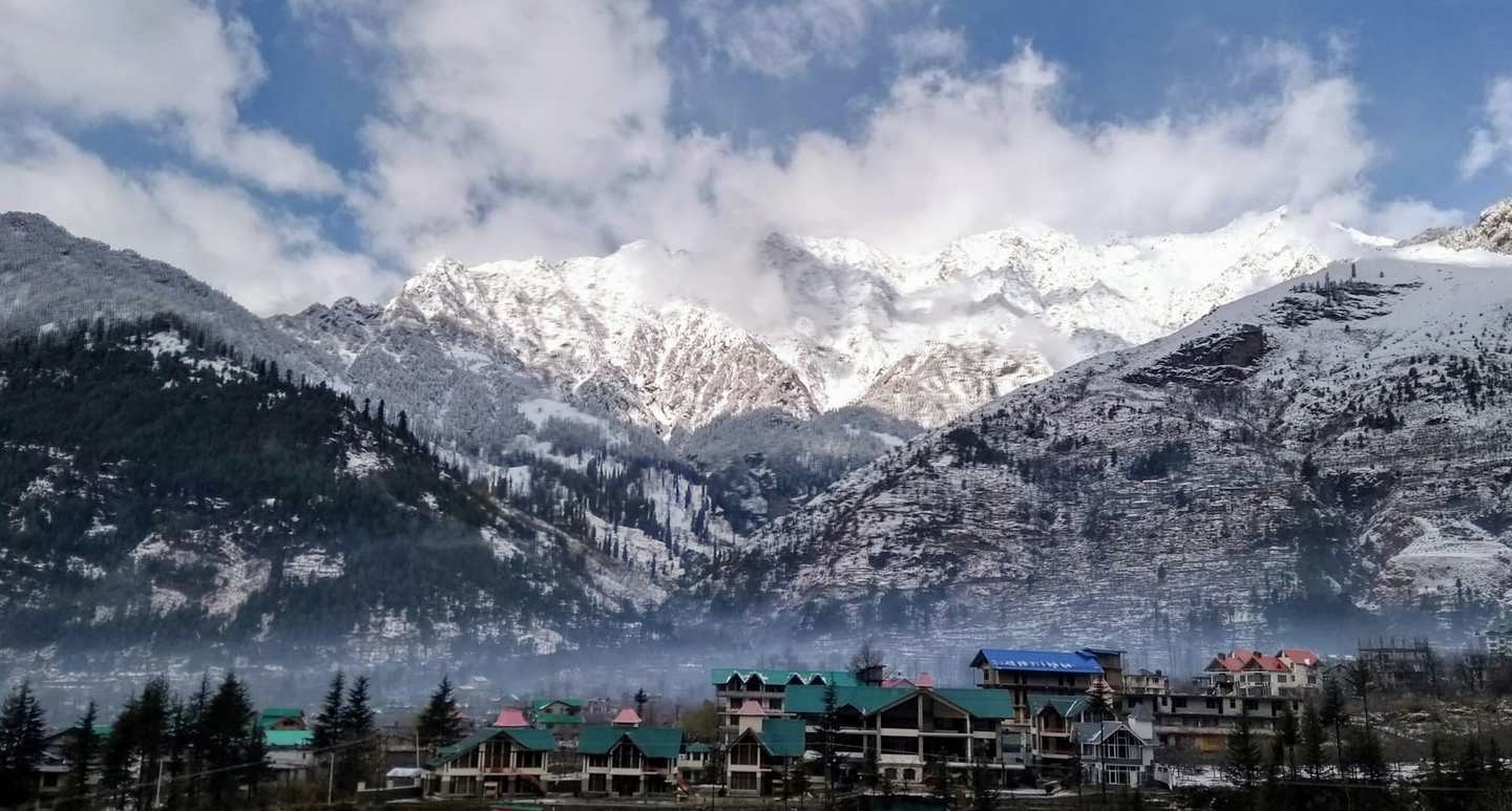 Manali below the snow peaks of the upper Kullu valley
