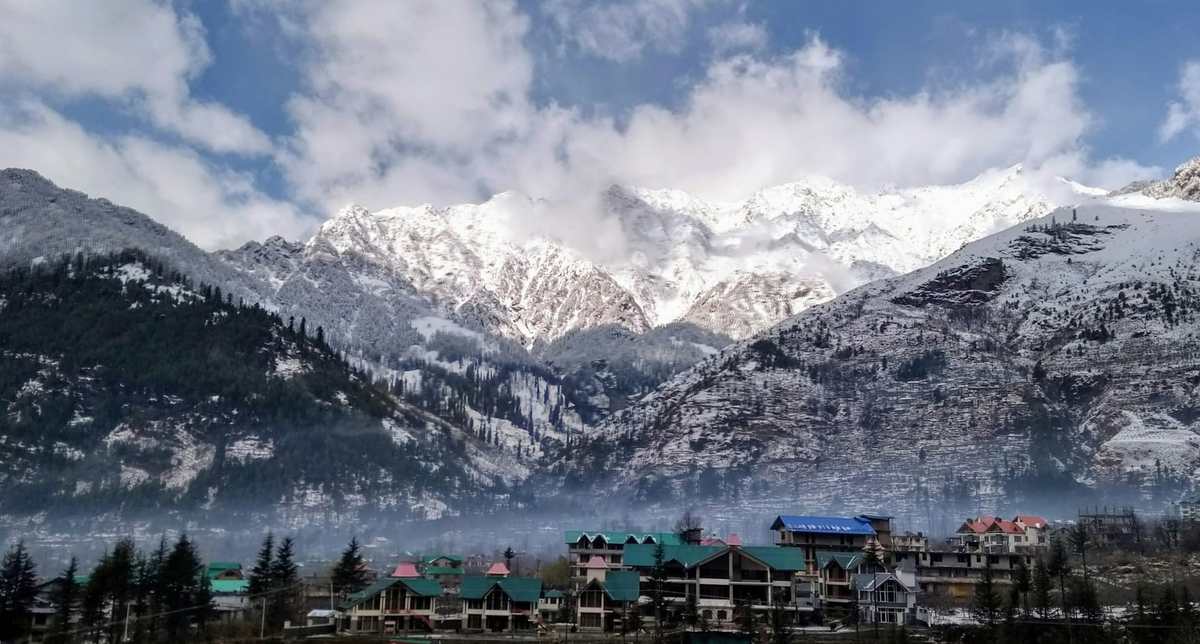 Manali below the snow peaks of the upper Kullu valley