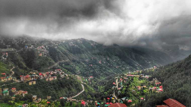 Storm clouds over the hills of Sanjauli, Shimla