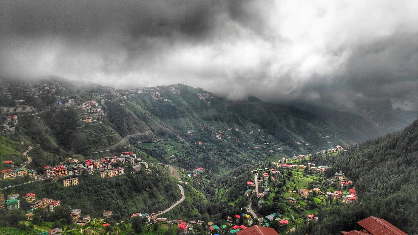 Storm clouds over the hills of Sanjauli, Shimla